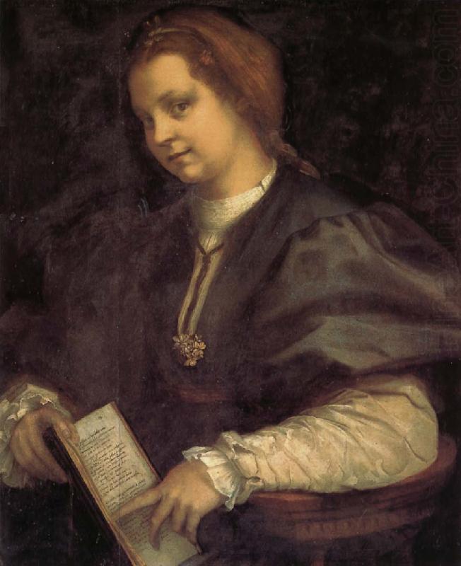 Portrait of girl holding the book, Andrea del Sarto